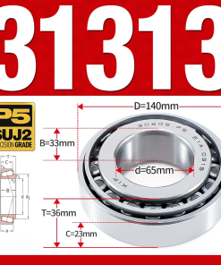 Vòng bi côn 1 dãy bi - bạc đạn bánh xe 31313 (Kích thước -  65*140*36 mm)