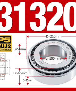 Vòng bi côn 1 dãy bi - bạc đạn bánh xe 31320 (Kích thước -  100*215*56,5 mm)