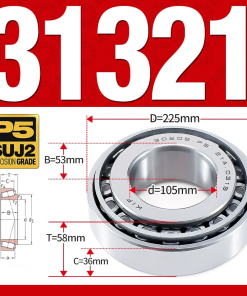 Vòng bi côn 1 dãy bi - bạc đạn bánh xe 31321 (Kích thước -  105*225*58 mm)