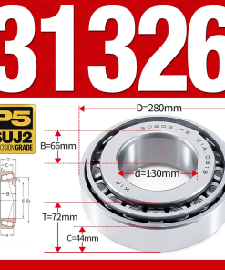 Vòng bi côn 1 dãy bi - bạc đạn bánh xe 31326 (Kích thước -  130*280*72 mm)