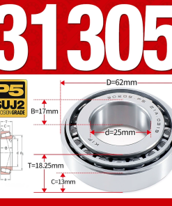 Vòng bi côn 1 dãy bi - bạc đạn bánh xe 31305 (Kích thước -  25*62*18,25 mm)