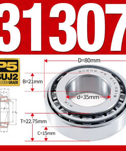 Vòng bi côn 1 dãy bi - bạc đạn bánh xe 31307 (Kích thước -  35*80*22,75 mm)
