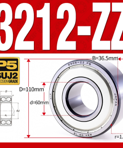 Vòng bi - bạc đạn 3212-ZZ  (Phớt kim loại - 60*110*36,5 mm)