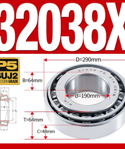 Vòng bi côn 1 dãy bi - bạc đạn bánh xe 32038X (Kích thước -  90*290*64 mm)