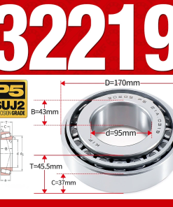 Vòng bi côn 1 dãy bi - bạc đạn bánh xe 32219 (Kích thước -  95*170*45.5 mm)