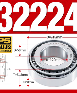 Vòng bi côn 1 dãy bi - bạc đạn bánh xe 32224 (Kích thước -  120*215*61,5 mm)