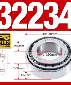 Vòng bi côn 1 dãy bi - bạc đạn bánh xe 32234 (Kích thước -  170*310*91 mm)