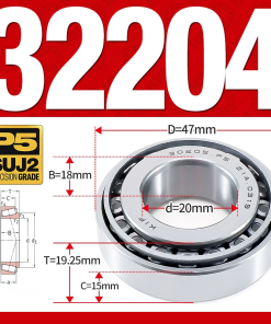 Vòng bi côn 1 dãy bi - bạc đạn bánh xe 32204 (Kích thước -  20*47*19.25 mm)