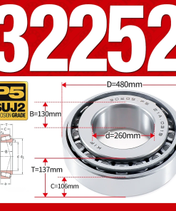 Vòng bi côn 1 dãy bi - bạc đạn bánh xe 32252 (Kích thước -  260*480*137 mm)