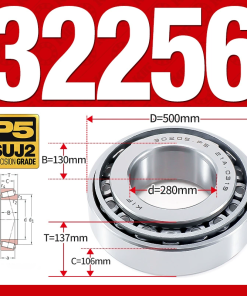 Vòng bi côn 1 dãy bi - bạc đạn bánh xe 32256 (Kích thước -  280*500*137 mm)