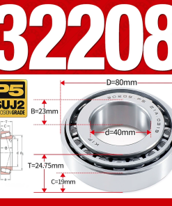 Vòng bi côn 1 dãy bi - bạc đạn bánh xe 32208 (Kích thước -  40*80*24,75 mm)