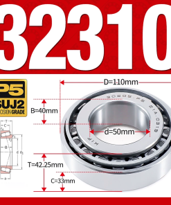 Vòng bi côn 1 dãy bi - bạc đạn bánh xe 32310 (Kích thước -  50*110*42,25 mm)