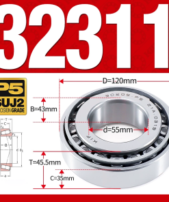 Vòng bi côn 1 dãy bi - bạc đạn bánh xe 32311 (Kích thước -  55*120*45,5 mm)