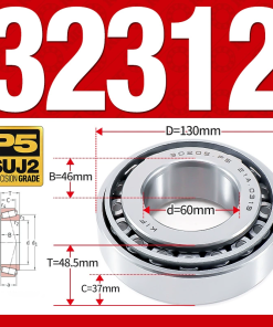 Vòng bi côn 1 dãy bi - bạc đạn bánh xe 32312 (Kích thước -  60*130*48,5 mm)