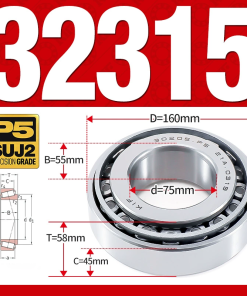 Vòng bi côn 1 dãy bi - bạc đạn bánh xe 32315 (Kích thước -  5] 75*160*58 mm)