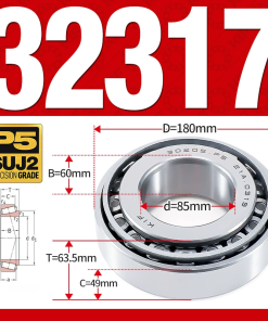 Vòng bi côn 1 dãy bi - bạc đạn bánh xe 32317 (Kích thước -  85*180*63,5 mm)