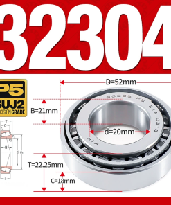Vòng bi côn 1 dãy bi - bạc đạn bánh xe 32304 (Kích thước -  20*52*22.25 mm)