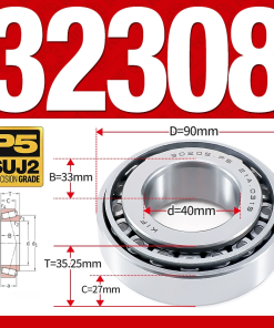 Vòng bi côn 1 dãy bi - bạc đạn bánh xe 32308 (Kích thước -  40*90*35,25 mm)