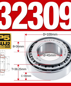 Vòng bi côn 1 dãy bi - bạc đạn bánh xe 32309 (Kích thước -  5*100*38.25 mm)