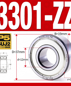 Vòng bi - bạc đạn 3301-ZZ  (Phớt kim loại - 12*37*19 mm)