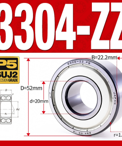 Vòng bi - bạc đạn 3304-ZZ  (Phớt kim loại - 20*52*22.2 mm)