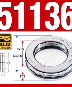 Vòng bi - bạc đạn 51136 (Chặn trục - 180*225*34 mm)