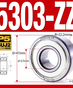 Vòng bi - bạc đạn 5303-ZZ  (Phớt kim loại - 17*47*22.2 mm)