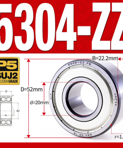 Vòng bi - bạc đạn 5304-ZZ  (Phớt kim loại - 20*52*22.2 mm)