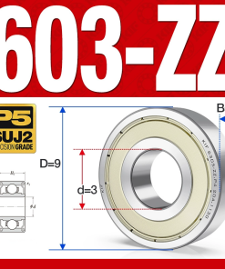 Vòng bi - bạc đạn mini  603-ZZ (Phớt kim loại -  3*9*5 mm)