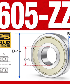 Vòng bi - bạc đạn mini  605-ZZ (Phớt kim loại -  5*14*5 mm)