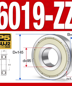 Vòng bi - bạc đạn 6019-ZZ  (Phớt kim loại - 95*145*24 mm)