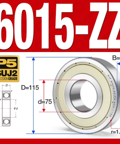 Vòng bi - bạc đạn 6015-ZZ  (Phớt kim loại - 75*115*20 mm)