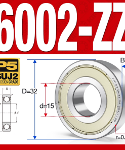 Vòng bi - bạc đạn 6002-ZZ  (Phớt kim loại - 15*32*9 mm)
