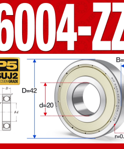 Vòng bi - bạc đạn 6004-ZZ  (Phớt kim loại - 20*42*12 mm)