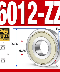 Vòng bi - bạc đạn 6012-ZZ  (Phớt kim loại - 60*95*18 mm)