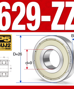 Vòng bi - bạc đạn mini  629-ZZ (Phớt kim loại -  9*26*8 mm)
