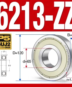 Vòng bi - bạc đạn 6213-ZZ  (Phớt cao su - 65*120*23 mm)