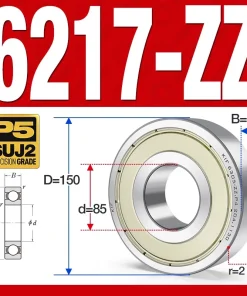 Vòng bi - bạc đạn 6217-ZZ  (Phớt cao su - 85*150*28 mm)