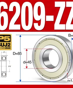 Vòng bi - bạc đạn 6209-ZZ  (Phớt cao su - 45*85*19 mm)