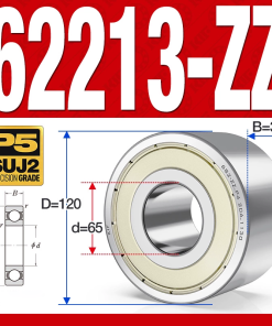 Vòng bi - bạc đạn 62213-ZZ (Bi cầu 2 dãy - Phớt kim loại - 65*120*31 mm)