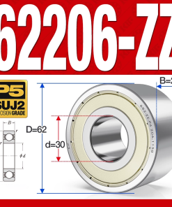 Vòng bi - bạc đạn 62206-ZZ (Bi cầu 2 dãy - Phớt kim loại - 30*62*20 mm)