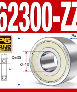 Vòng bi - bạc đạn 62300-ZZ (Bi cầu 2 dãy - Phớt kim loại - 10*35*17 mm)