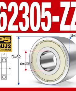 Vòng bi - bạc đạn 62305-ZZ (Bi cầu 2 dãy - Phớt kim loại - 25*62*24 mm)