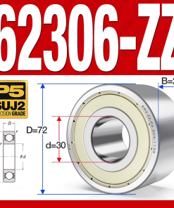 Vòng bi - bạc đạn 62306-ZZ (Bi cầu 2 dãy - Phớt kim loại - 30*72*27 mm)