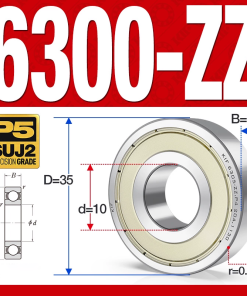 Vòng bi - bạc đạn 6300-ZZ  (Phớt cao su -  10*35*11 mm)