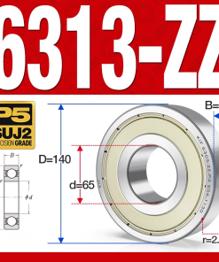 Vòng bi - bạc đạn 6313-ZZ (Phớt kim loại - 65*140*33 mm)