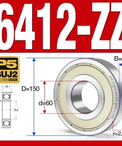 Vòng bi - bạc đạn 6412-ZZ  (Phớt kim loại - 60*150*35 mm)