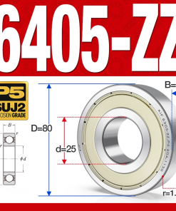 Vòng bi - bạc đạn S6405-ZZ  (Tốc độ cao - Inox 440C - phớt kim loại - 25*80*21 mm)