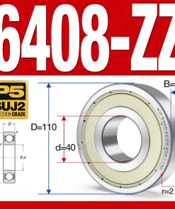 Vòng bi - bạc đạn 6408-ZZ  (Phớt kim loại - 40*110*27 mm)