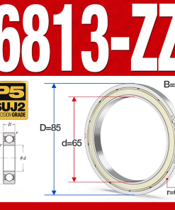 Vòng bi - bạc đạn 6813-ZZ  (Phớt kim loại - 65*85*10 mm)